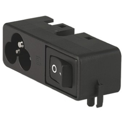Schurter C6 Right Angle Panel Mount IEC Connector Male, 2.5A, 250 V