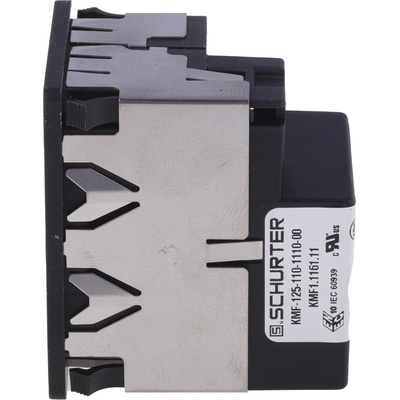 Schurter 6A, 250 V ac Male Snap-In Filtered IEC Connector 2 Pole KMF1.1161.11, Solder 2 Fuse