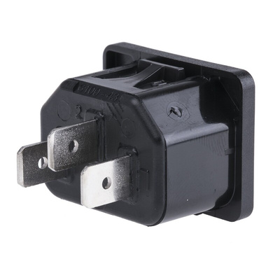 Schurter C14 Snap-In IEC Connector Male, 15A, 250 V
