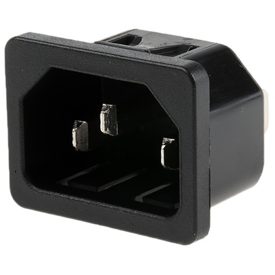 Schurter C14 Snap-In IEC Connector Male, 10A, 250 V