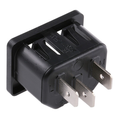 Schurter C14 Snap-In IEC Connector Male, 10A, 250 V