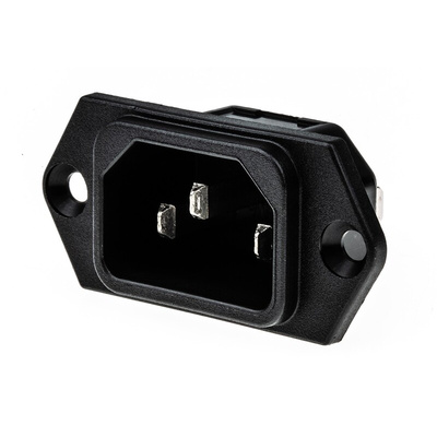 Schurter C14 Panel Mount IEC Connector Male, 15A, 250 V