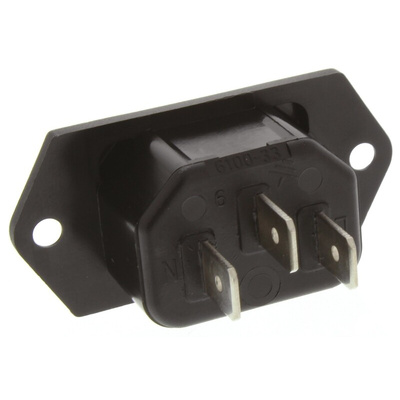 Schurter C14 Panel Mount IEC Connector Male, 10A, 250 V