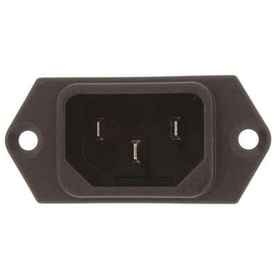 Schurter C14 Panel Mount IEC Connector Male, 10A, 250 V