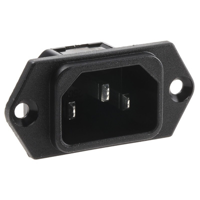 Schurter C14 Panel Mount IEC Connector Male, 15A, 250 V