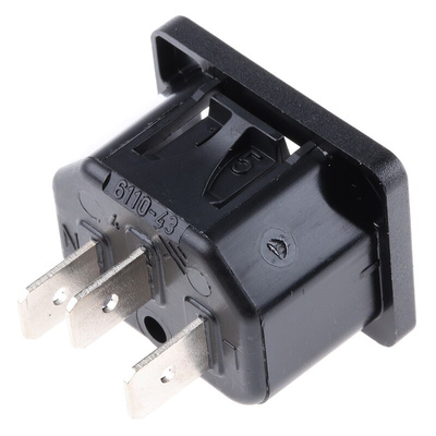 Schurter C16 Panel Mount IEC Connector Male, 15A, 250 V