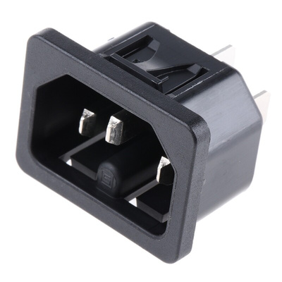 Schurter C16 Panel Mount IEC Connector Male, 15A, 250 V