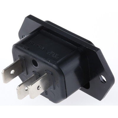 Schurter C16 Panel Mount IEC Connector Male, 15A, 250 V