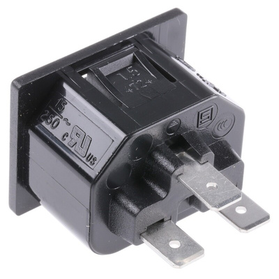 Schurter C13 Snap-In IEC Connector Socket, 15A, 250 V
