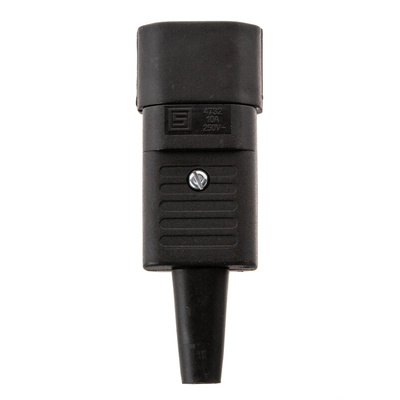 Schurter C14 Cable Mount IEC Connector Male, 10A, 250 V