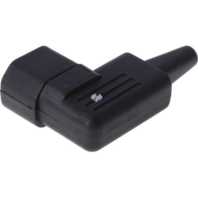 Schurter C14 Right Angle Cable Mount IEC Connector Male, 10A, 250 V