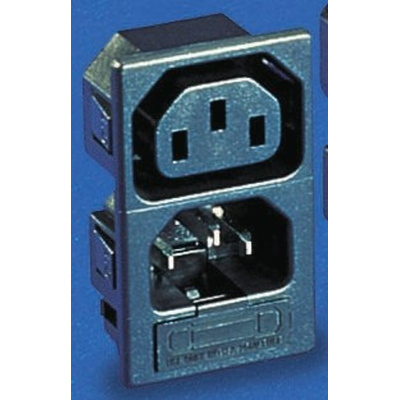 Bulgin C13, C14 Snap-In IEC Connector Socket, Plug, 10A, 250 V