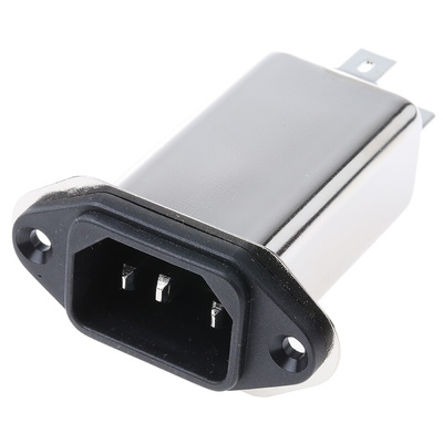 Schaffner 6A, 250 V ac Male Panel Mount IEC Filter FN9233UF2-6-06, Faston None Fuse