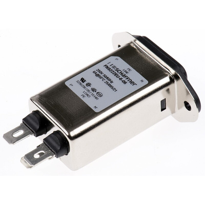 Schaffner 6A, 250 V ac Male Panel Mount IEC Filter FN9222EU-6-06, Faston