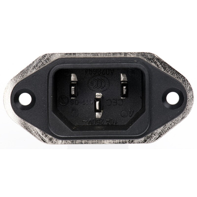 Schaffner 6A, 250 V ac Male Panel Mount IEC Filter FN9222EU-6-06, Faston