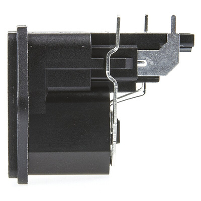 Schurter C14 Right Angle Panel Mount IEC Connector Male, 10A, 250 V, Fuse Size 5 x 20mm