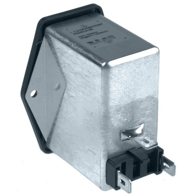 Schaffner 7.2A, 250 V ac Male Flange Mount IEC Inlet Filter 2 Pole FN283-6-06, Faston 1 Fuse