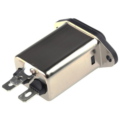 Schaffner 10A, 250 V ac Male Flange Mount IEC Inlet Filter FN9222R-10-06, Faston None Fuse
