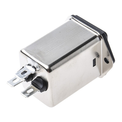 Schaffner 10A, 250 V ac Male Flange Mount IEC Inlet Filter FN9260-10-06, Faston 2 Fuse