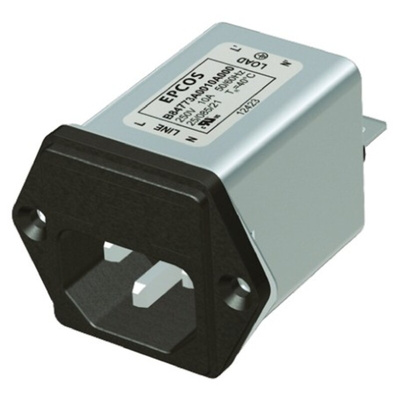 EPCOS 1A, 250 V ac/dc Panel Mount IEC Inlet Filter B84773A0001A000, Tab