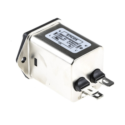 EPCOS 4A, 250 V ac/dc Panel Mount IEC Inlet Filter B84773A0004A000, Tab