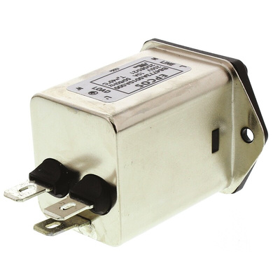 EPCOS 10A, 250 V ac/dc Panel Mount IEC Inlet Filter B84773A0010A000, Tab