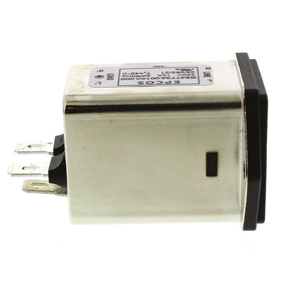 EPCOS 10A, 250 V ac/dc Panel Mount IEC Inlet Filter B84773A0010A000, Tab