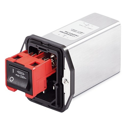 Schaffner 1A, 250 V ac Male Panel Mount IEC Filter 2 Pole FN9290-1-06, Faston 2 Fuse