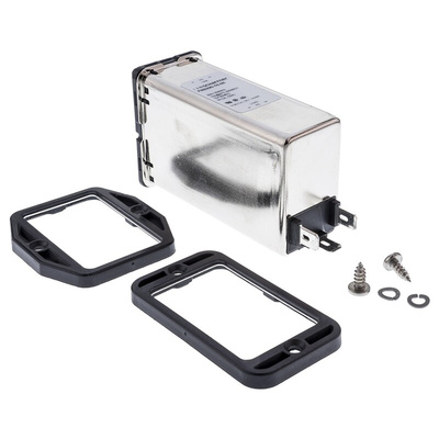 Schaffner 10A, 250 V ac Male Panel Mount IEC Filter 2 Pole FN9290-10-06, Faston 2 Fuse