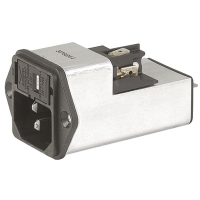 Schurter 10A, 125 V ac, 250 V ac Male Screw Filtered IEC Connector 4301.5005, Quick Connect 1, 2 Fuse