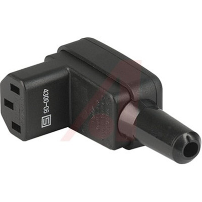 Schurter C13 Right Angle Cable Mount IEC Connector Socket, 10A, 125 V, 250 V
