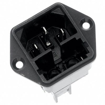 Schurter C14 Panel Mount IEC Connector Male, 10A, 250 V, Fuse Size 5 x 20mm