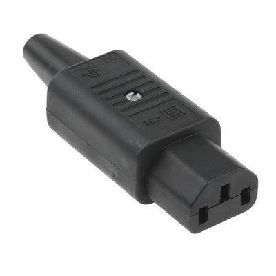 Schurter C13 Cable Mount IEC Connector Socket, 10A, 250 V