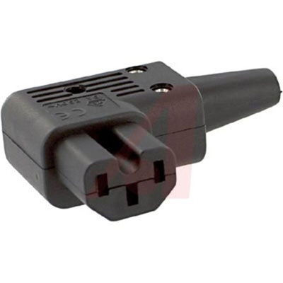 Schurter C15 Right Angle Cable Mount IEC Connector Socket, 10A, 250 V