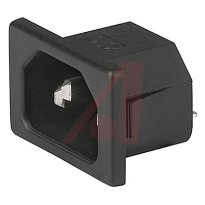 Schurter C14 Snap-In IEC Connector Male, 10A, 250 V