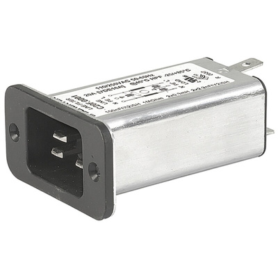 Schurter 16 (IEC) A, 20 (UL / CSA) A, 250 V ac Male Screw Filtered IEC Connector C20F.0101, Quick Connect None Fuse