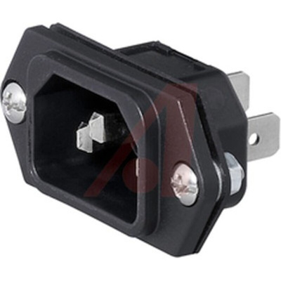 Schurter C14 Panel Mount IEC Connector Male, 10A, 250 V