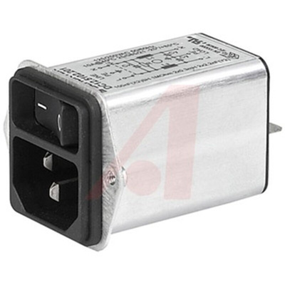Schurter C14 Panel Mount IEC Connector Male, 10A, 125 V, 250 V