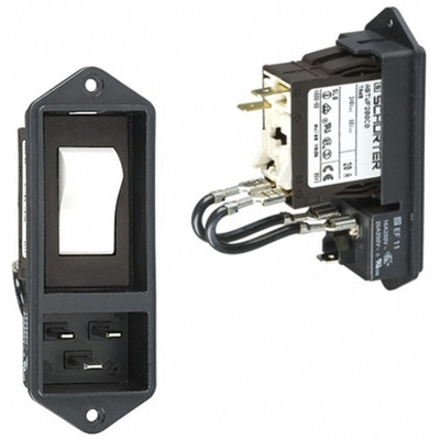 Schurter C20 Panel Mount IEC Connector Male, 20A, 125 V, 250 V