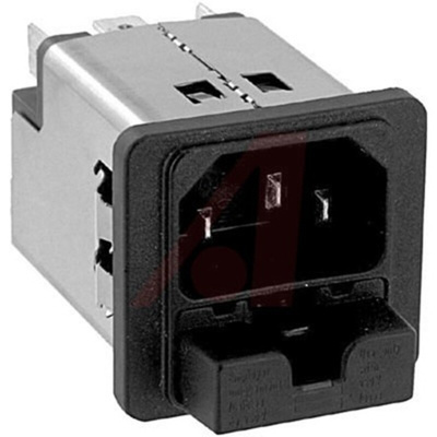 Schurter C14 Snap-In IEC Connector Male, 6A, 250 V, Fuse Size 5 x 20mm
