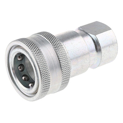 Parker Steel Female Hydraulic Quick Connect Coupling, G 1/2 Female