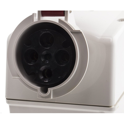 Scame Switchable IP67 Industrial Interlock Socket 3P+E, Earthing Position 6h, 63A, 415 V