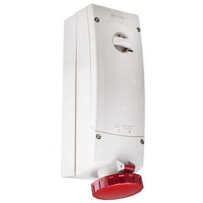 Scame Switchable IP67 Industrial Interlock Socket 3P+E, Earthing Position 6h, 63A, 415 V