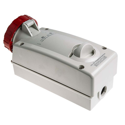 Scame Switchable IP67 Industrial Interlock Socket 3PN+E, Earthing Position 6h, 32A, 415 V