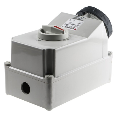 MENNEKES Switchable IP67 Industrial Interlock Socket 3P+E, Earthing Position 6h, 63A, 400 V