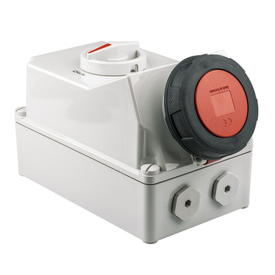 MENNEKES Switchable IP67 Industrial Interlock Socket 3PN+E, Earthing Position 6h, 63A, 400 V
