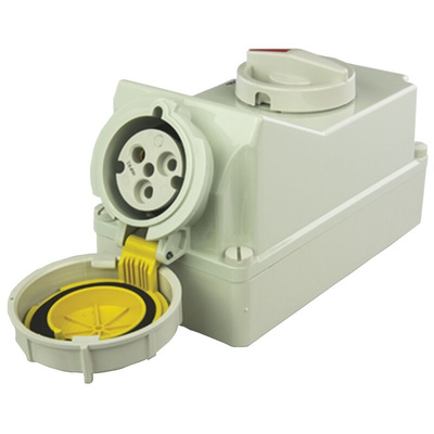 MENNEKES Switchable IP67 Industrial Interlock Socket 2P+E, 32A, 110 V