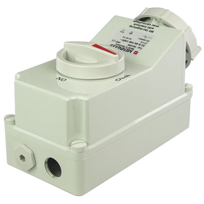 MENNEKES Switchable IP67 Industrial Interlock Socket 2P+E, 32A, 110 V