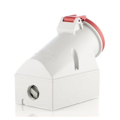 MENNEKES IP44 Red Wall Mount 5P 20 ° Socket, Rated At 32A, 415 V