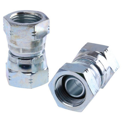 Parker Hydraulic Straight Threaded Adapter 6H6K4S, Connector A G 3/8 Female, Connector B G 3/8 Female